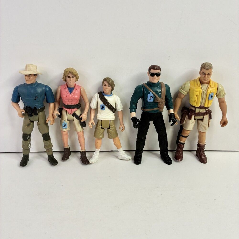 Kenner 1993 Jurassic Park Vintage Toys 5 Action Figures Alan Ellie Tim Robert
